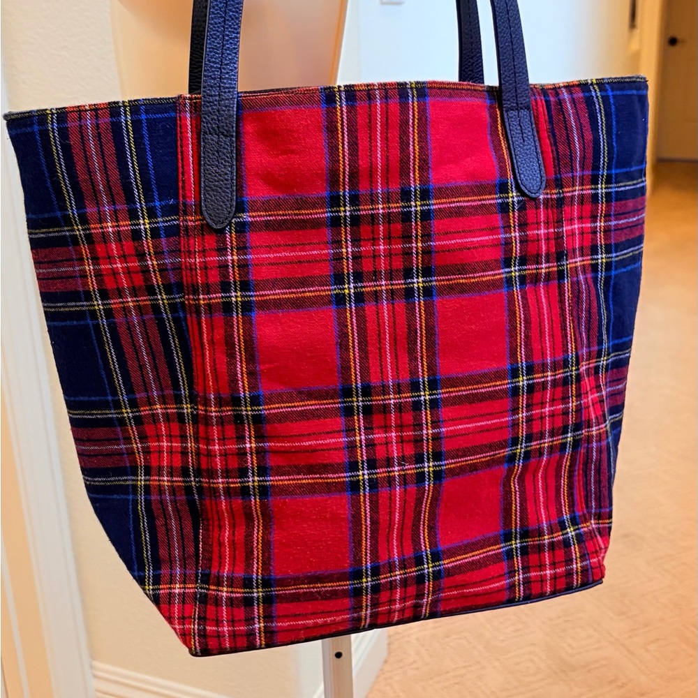 J.Jill Red Plaid Tote Bag